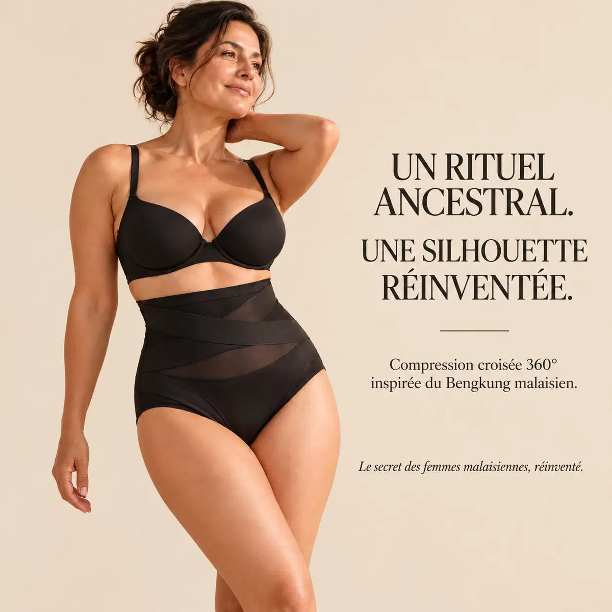 Culotte gainante à bande croisée 360°