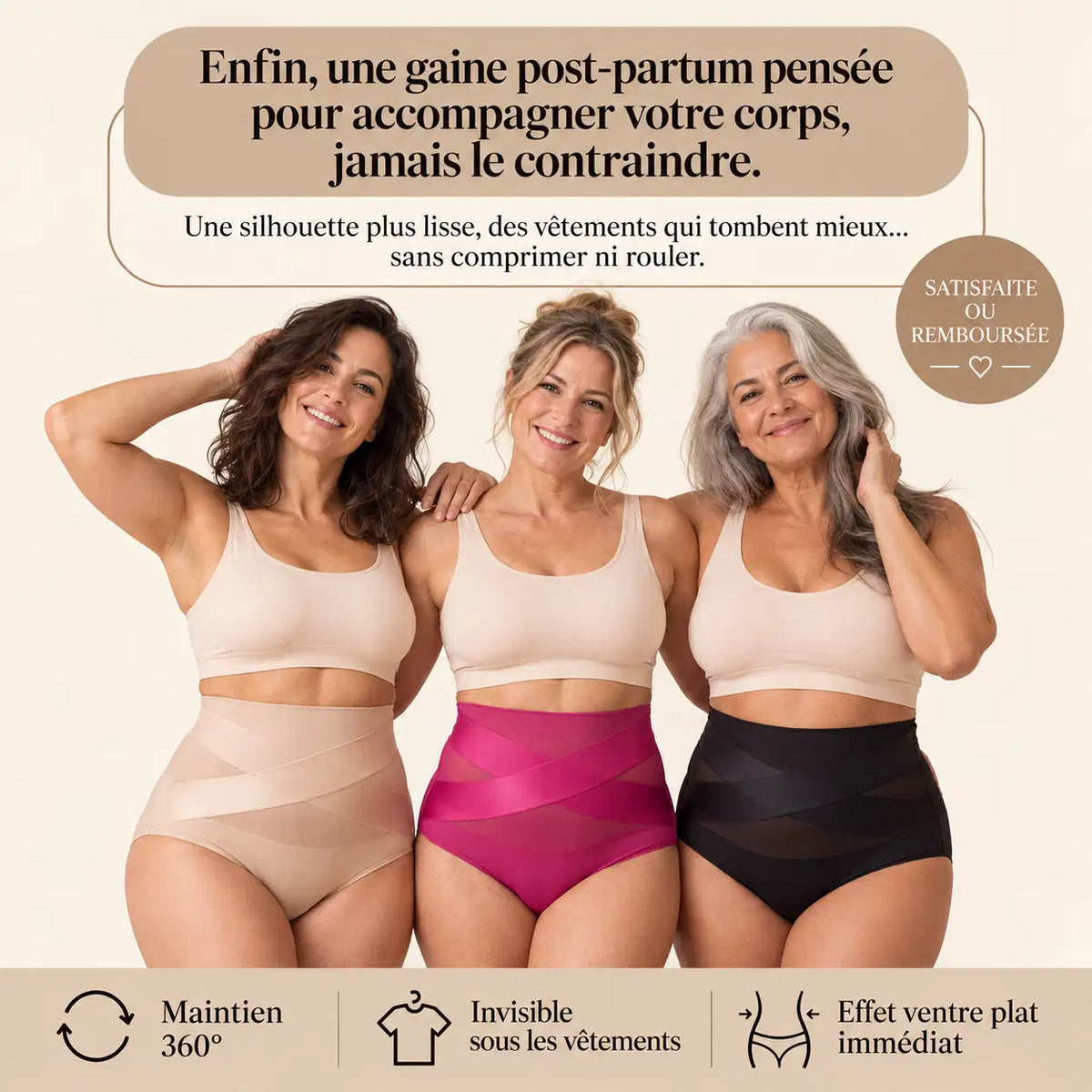 Culotte gainante à bande croisée 360°