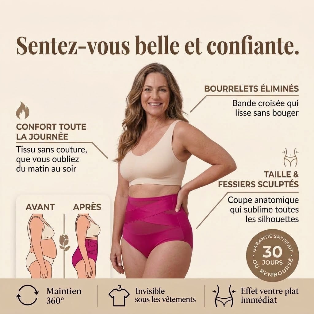 Culotte gainante à bande croisée 360°