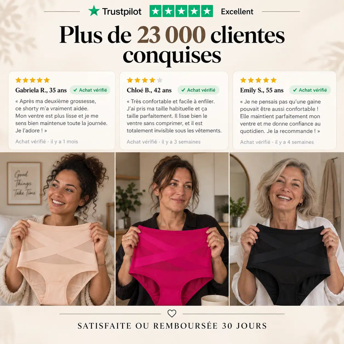 Culotte gainante à bande croisée 360°